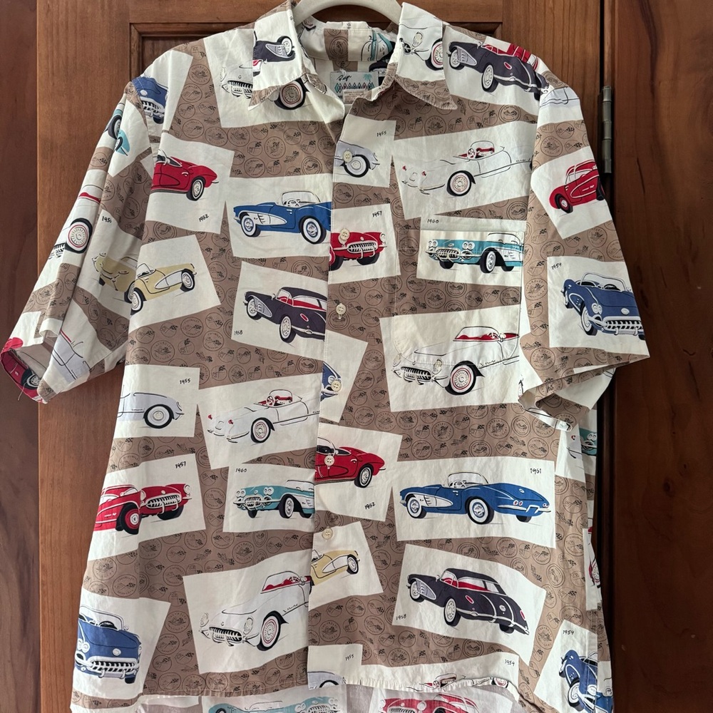 Reyn Spooner American Classics Corevette Enthusiast Button Up Shirt Men’s Large
